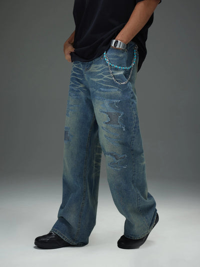 Destroyed Patch Denim Jeans