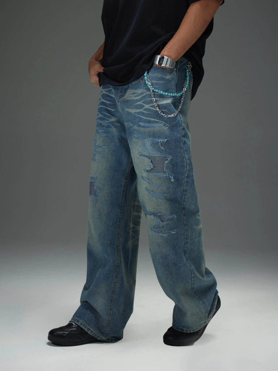 Destroyed Patch Denim Jeans