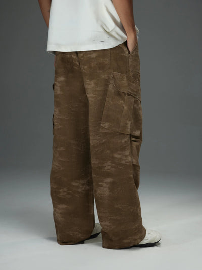 Distressed Camo Baggy Cargo Pants