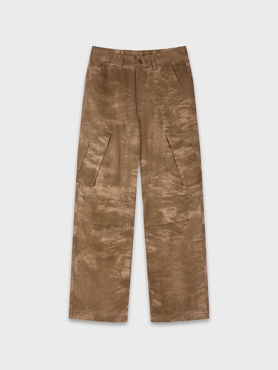 Distressed Camo Baggy Cargo Pants