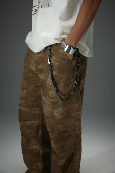 Distressed Camo Baggy Cargo Pants
