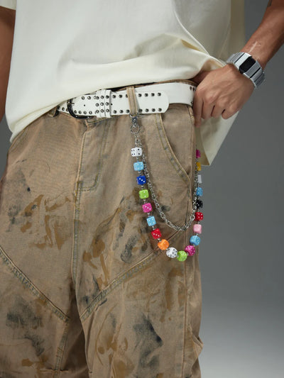 Distressed Mud Wash Denim Shorts
