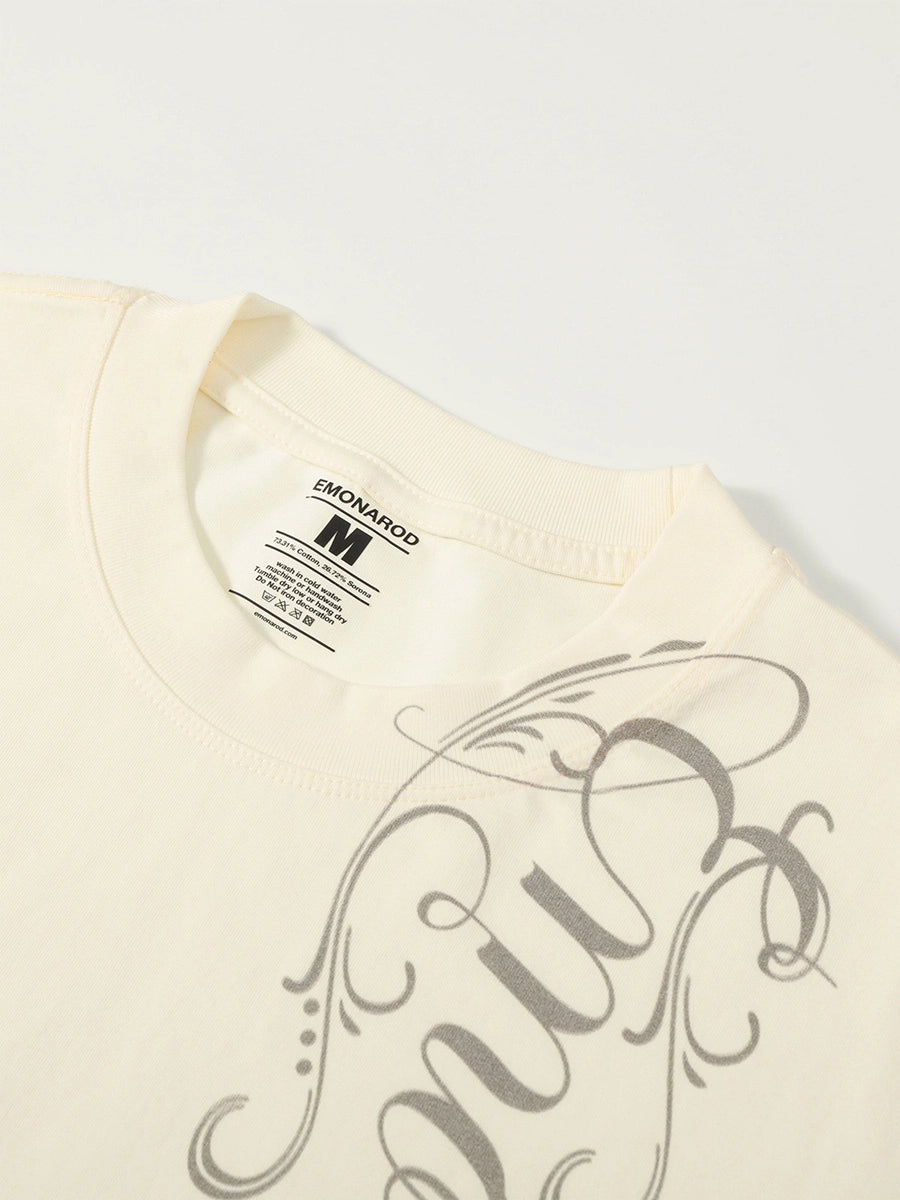 Vertical Script Boxy Tee