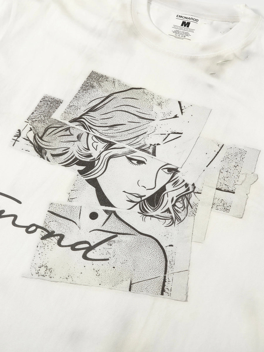 Fragmented Portrait Collage Tee