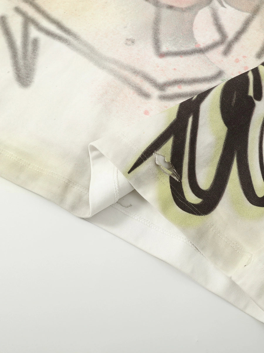 Abstract Graffiti Script Portrait Tee
