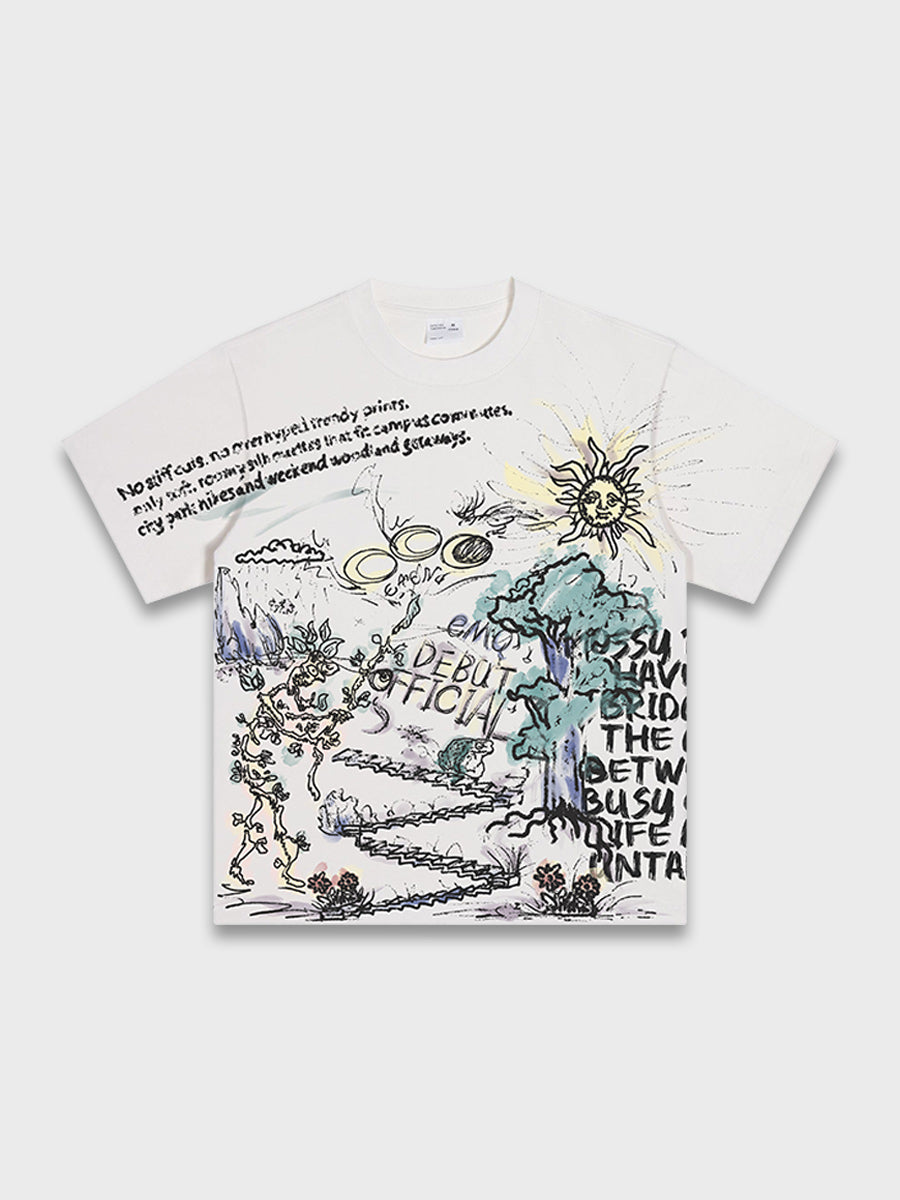 Nature Sketch Doodle Tee