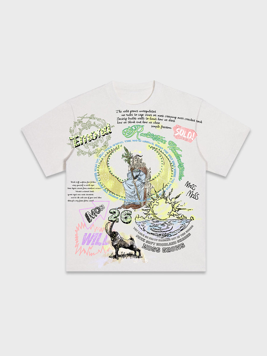 Wild God Moon Collage Tee