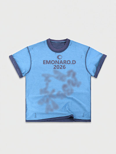 Reversed Trim Distressed Tee