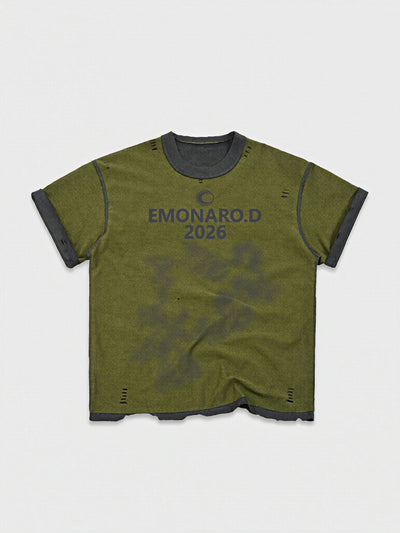 Reversed Trim Distressed Tee
