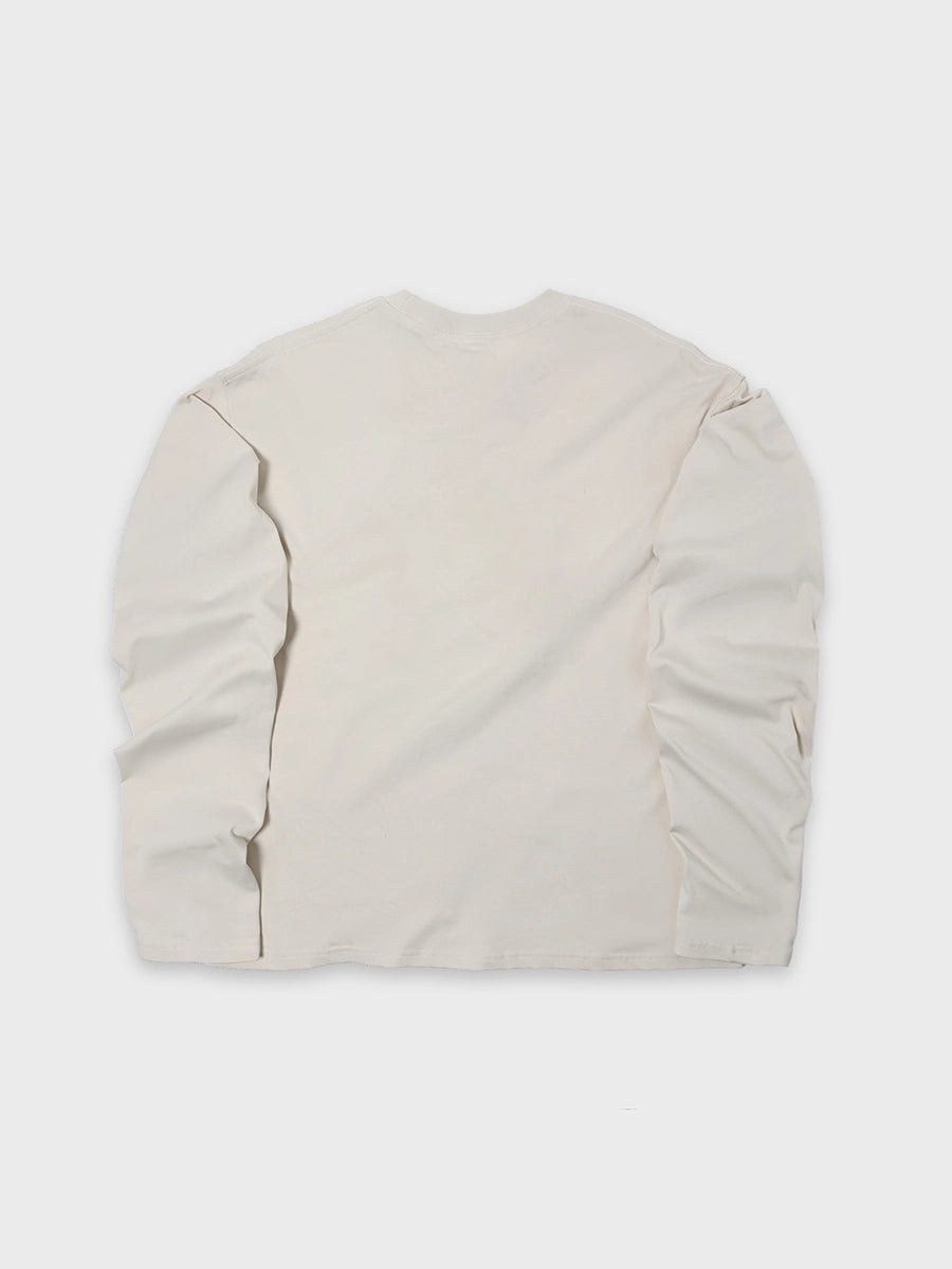 T-shirt à manches longues Doodle avec ourlet brut – Homme