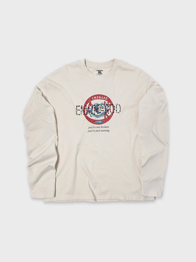 T-shirt à manches longues Doodle avec ourlet brut – Homme