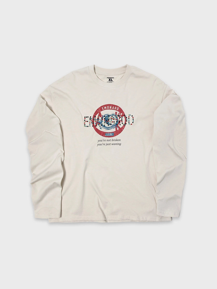 T-shirt à manches longues Doodle avec ourlet brut – Homme