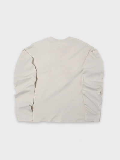T-shirt à manches longues Doodle avec ourlet brut – Homme