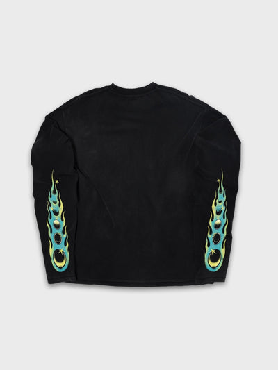 T-shirt à manches longues Doodle avec ourlet brut – Homme
