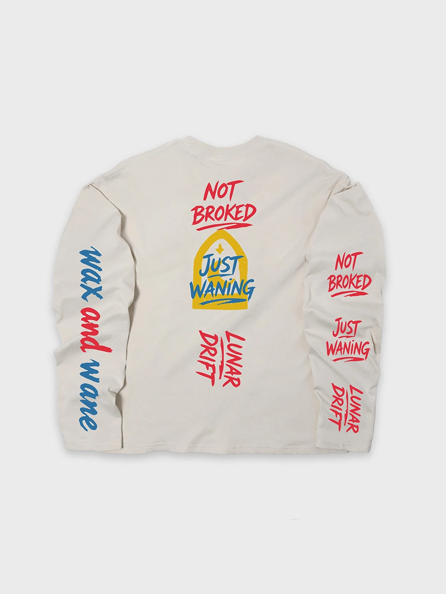 T-shirt à manches longues Doodle avec ourlet brut – Homme