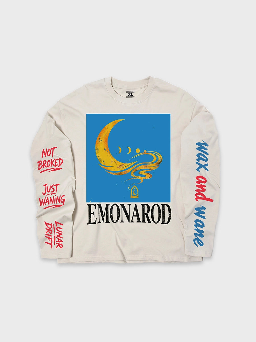 T-shirt à manches longues Doodle avec ourlet brut – Homme