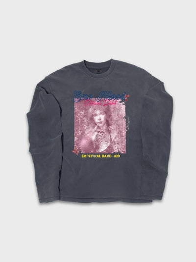 T-shirt à manches longues Doodle avec ourlet brut – Homme