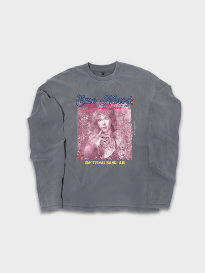 T-shirt à manches longues Doodle avec ourlet brut – Homme