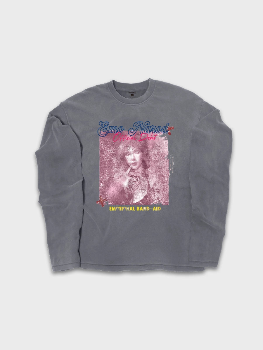 T-shirt à manches longues Doodle avec ourlet brut – Homme