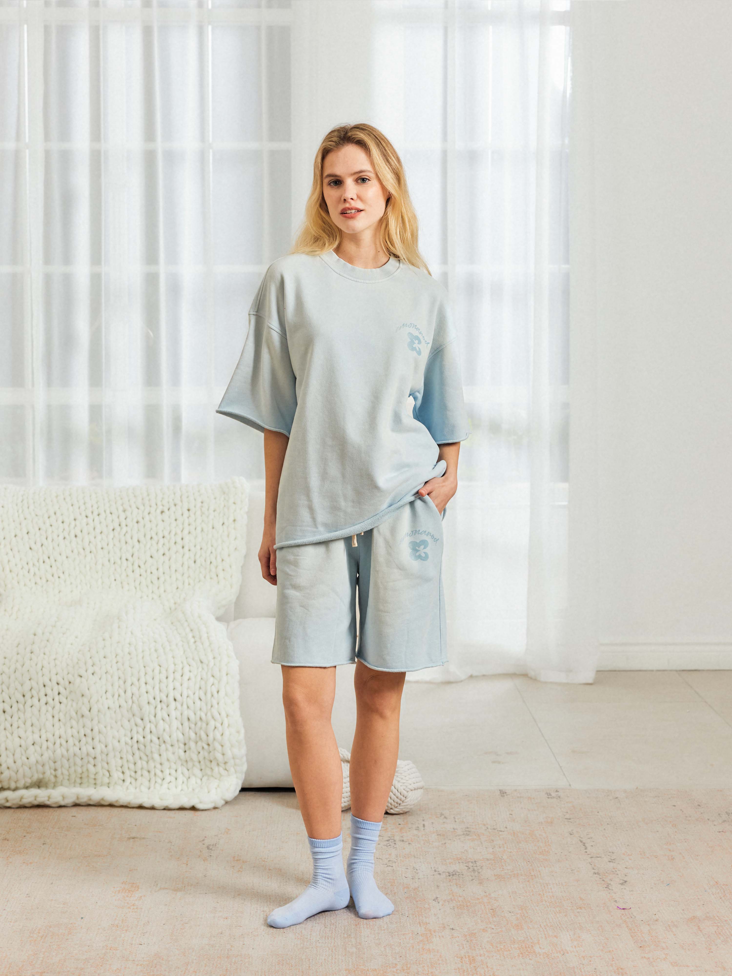Raw Edge Loungewear Shorts- Women