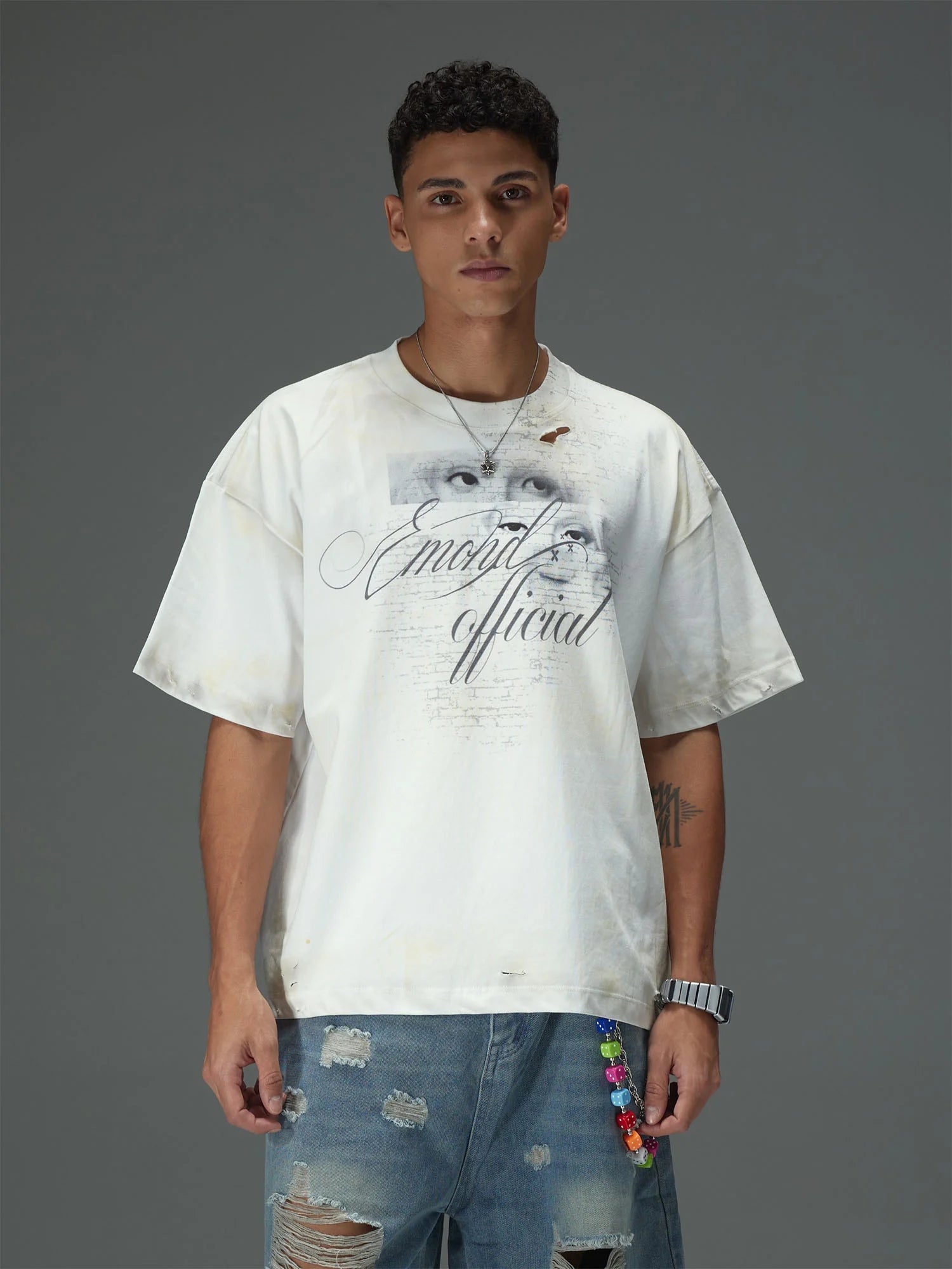 Fragmented Gaze Distressed Tee