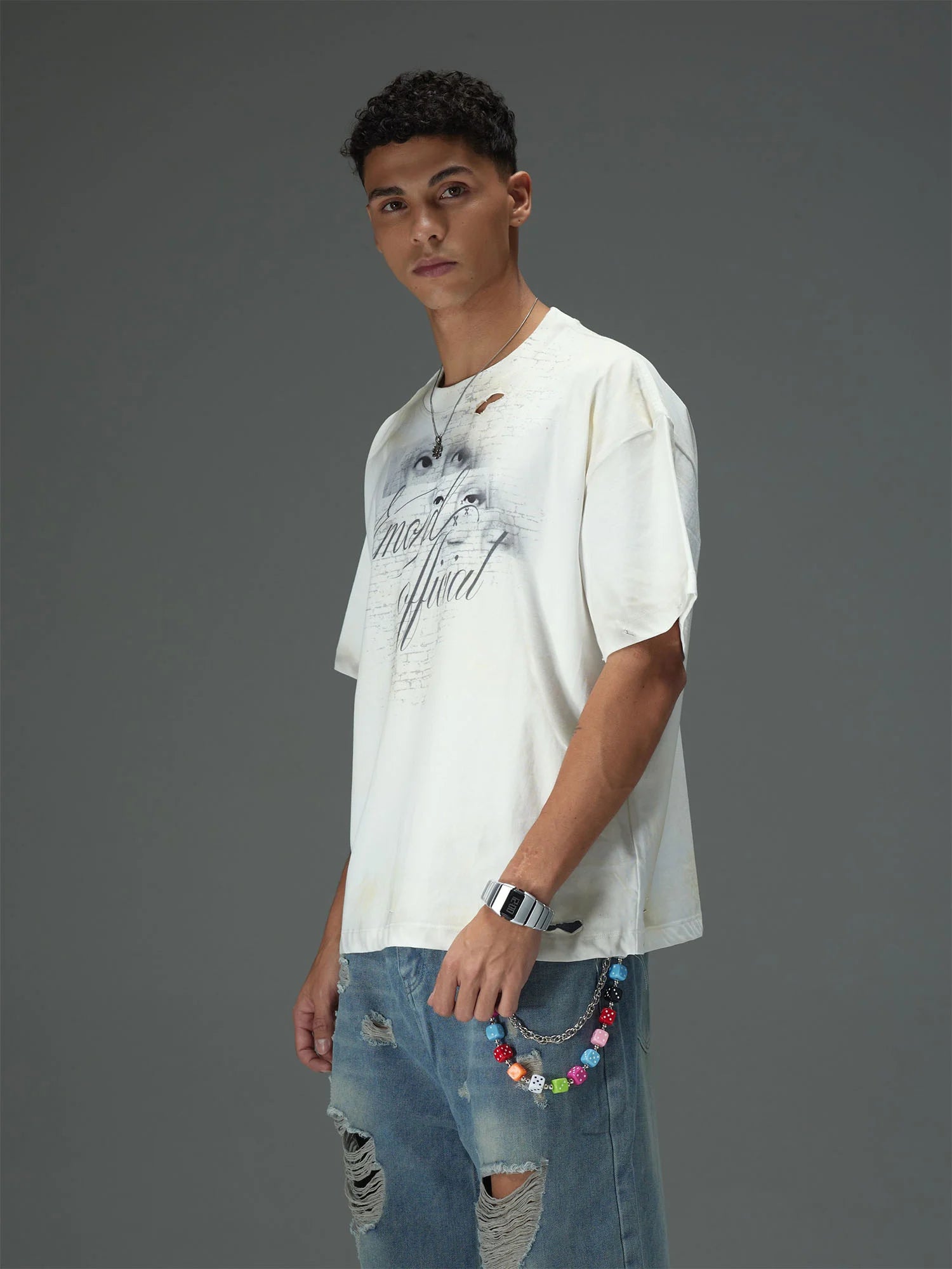 Fragmented Gaze Distressed Tee