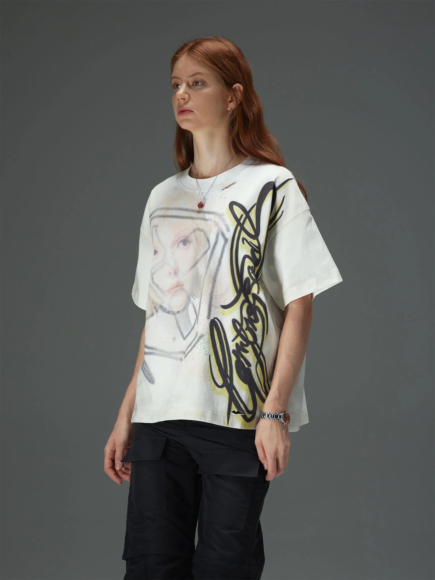 Abstract Graffiti Script Portrait Tee