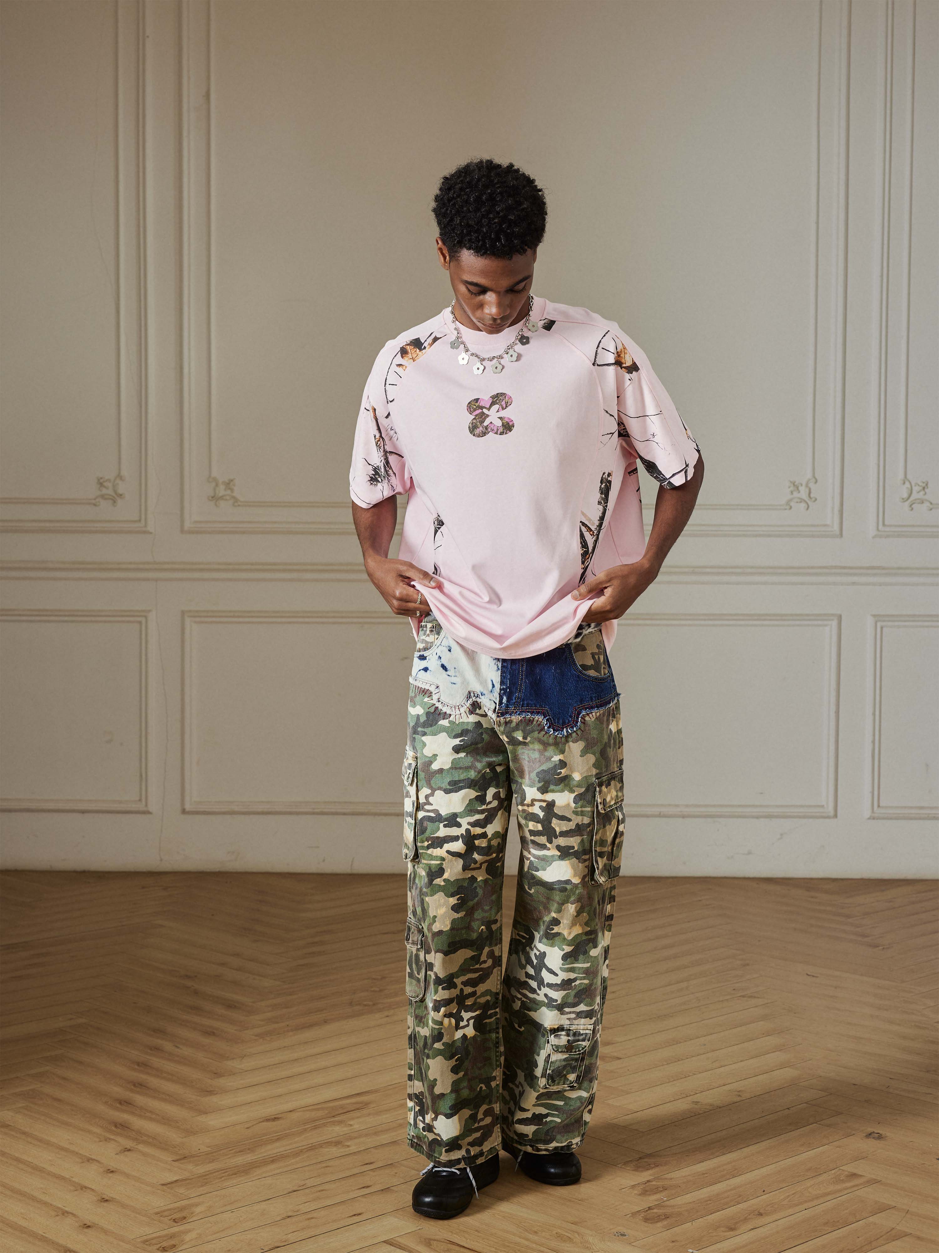 Panelled Real Tree Camo Tee