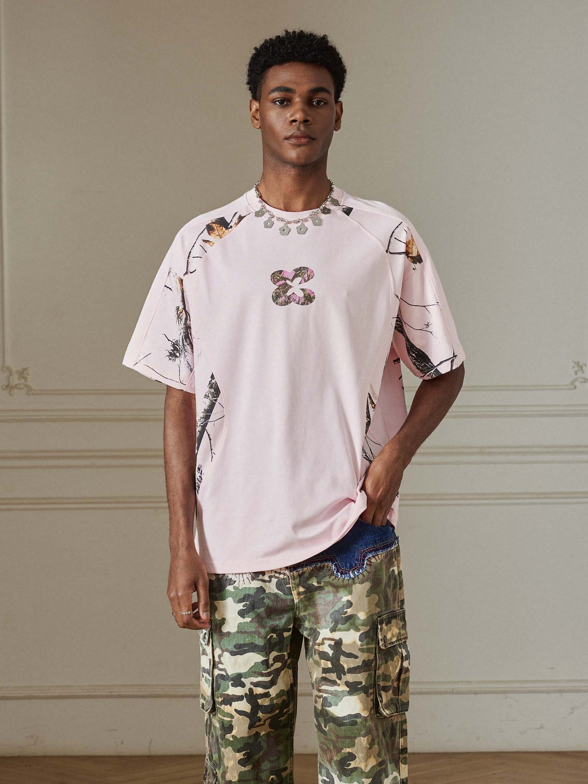 Panelled Real Tree Camo Tee