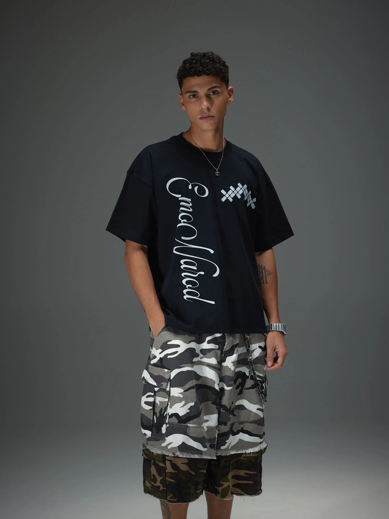 Side-Text Graphic Boxy Tee