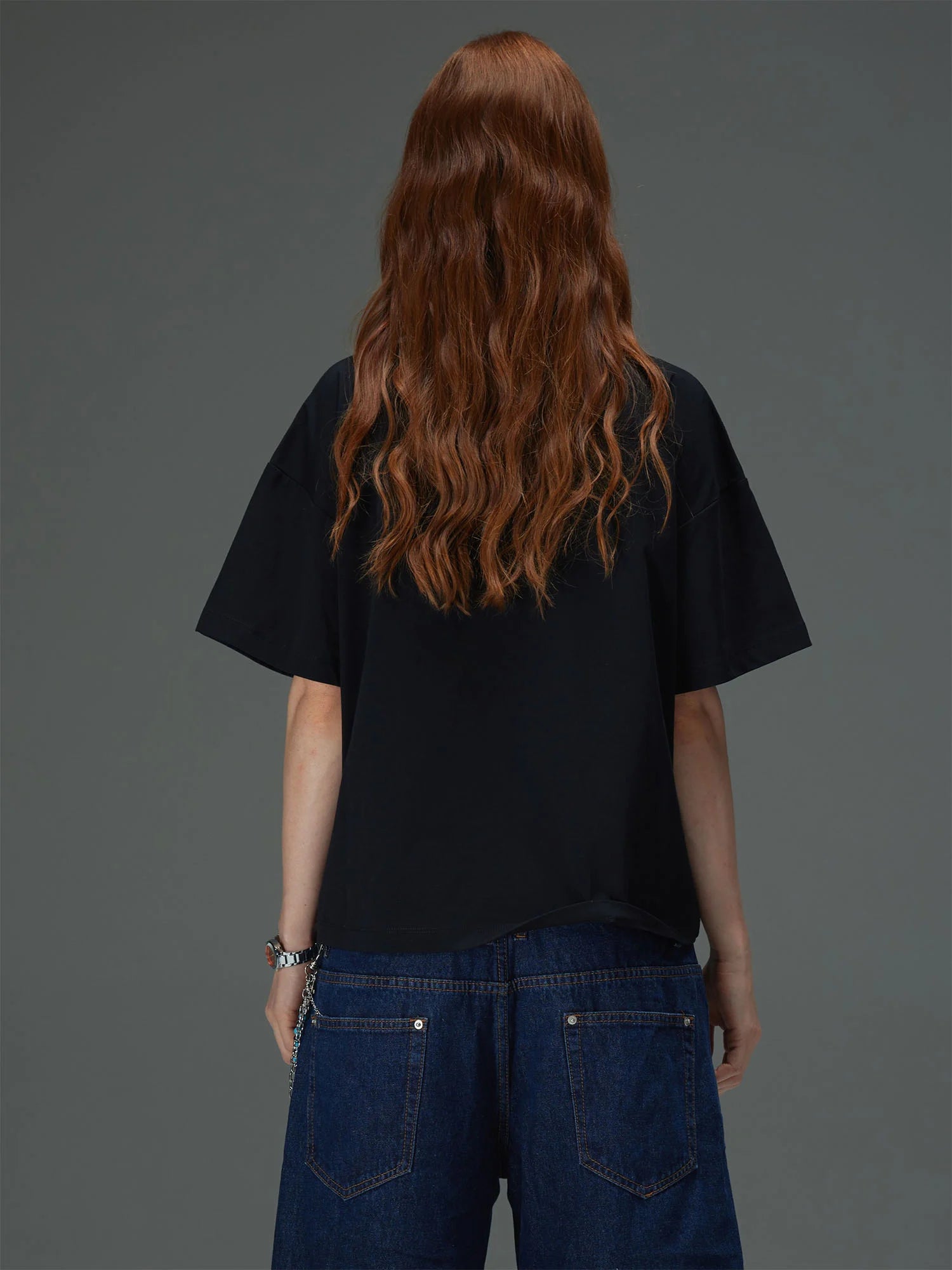 Side-Text Graphic Boxy Tee