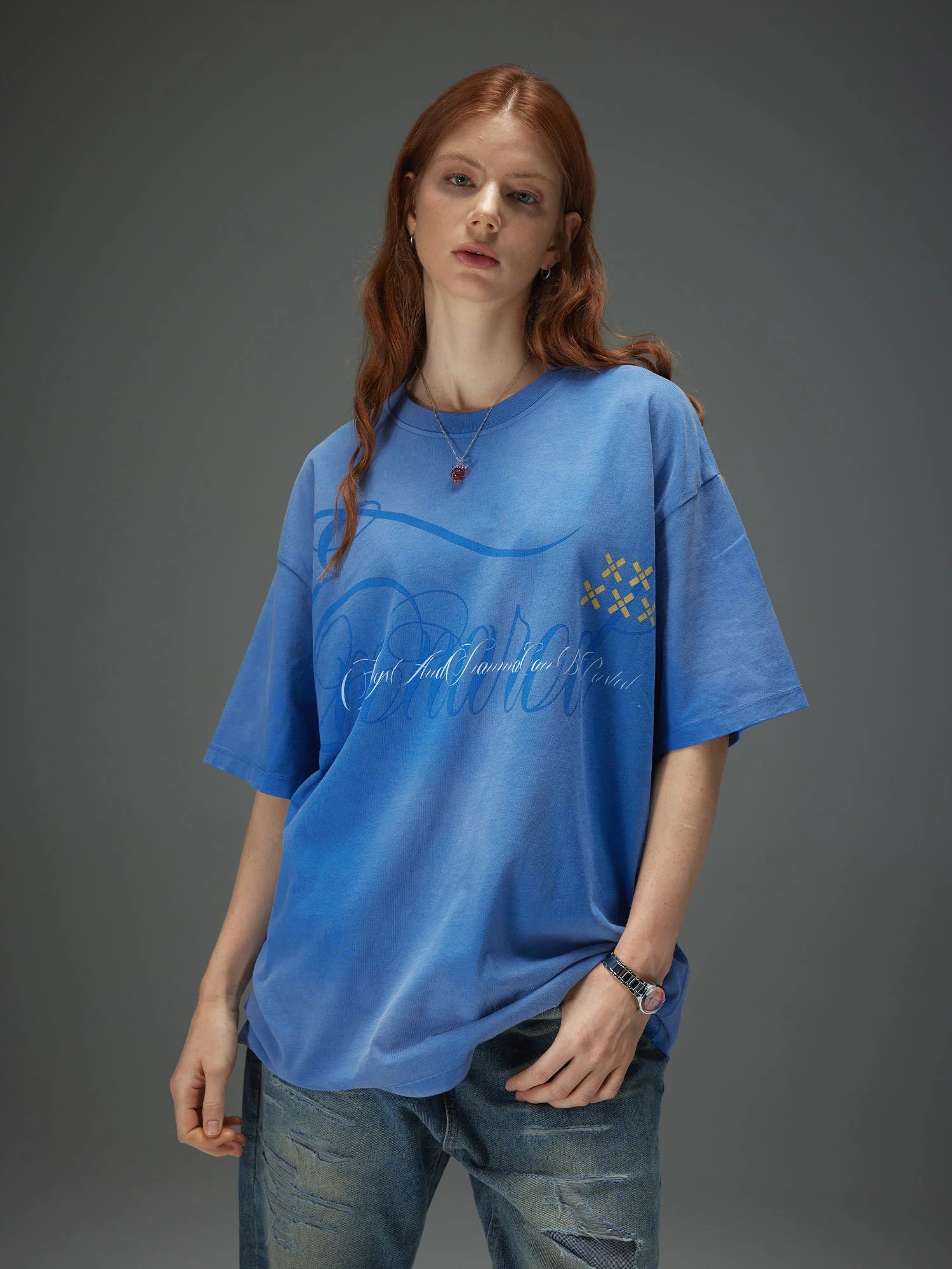 Acid Wash Script Tee