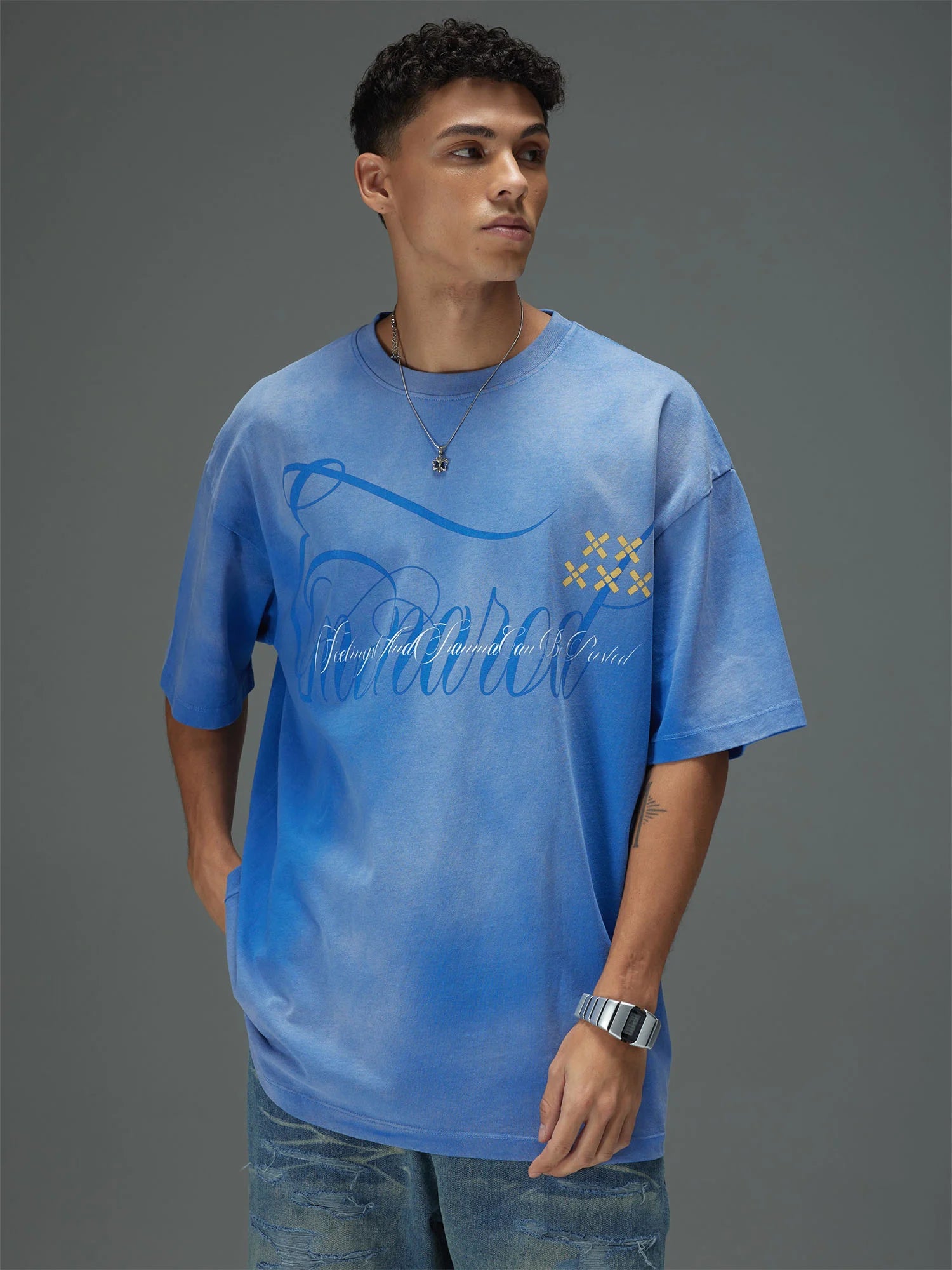 Acid Wash Script Tee