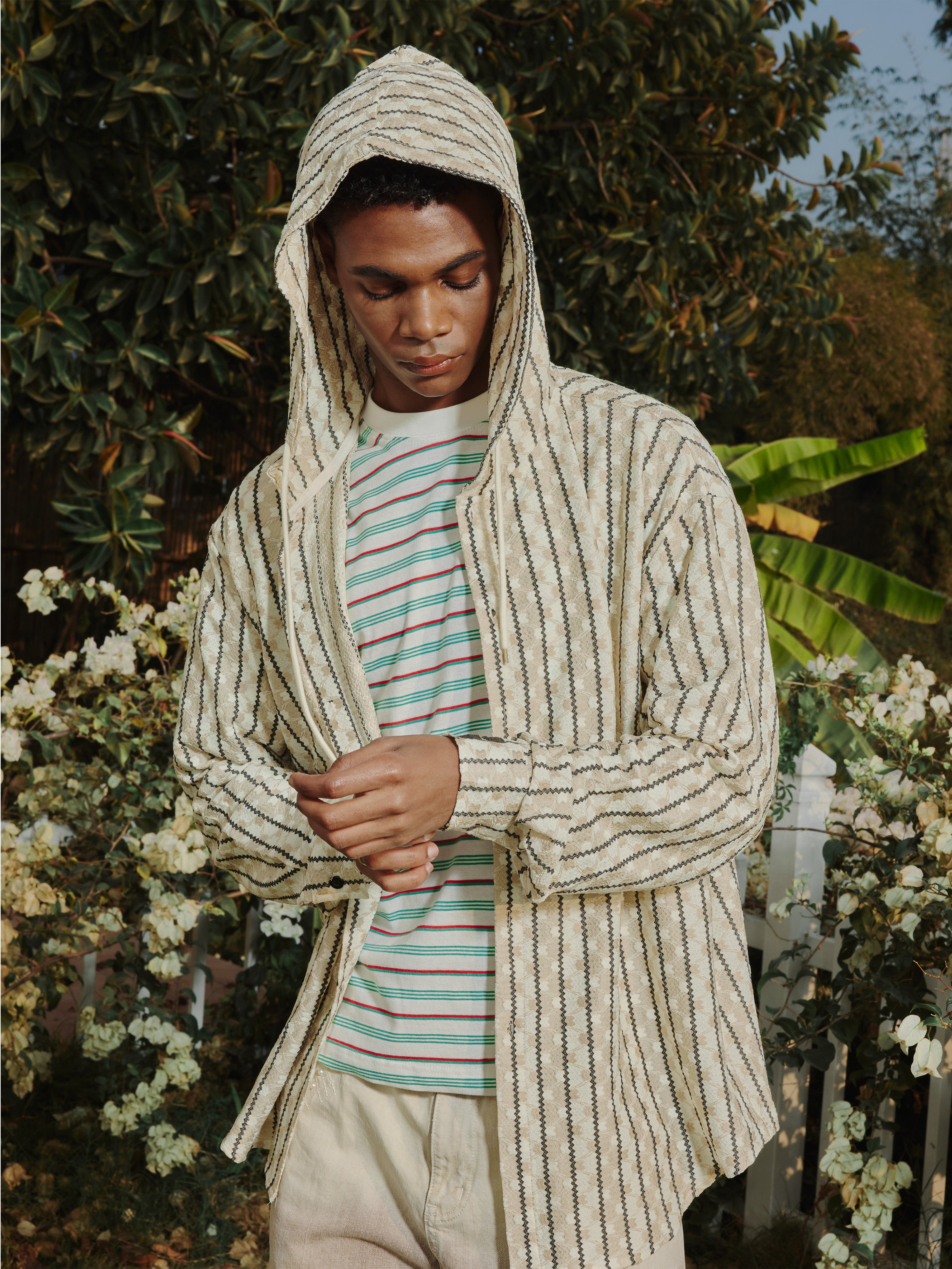 Irregular Striped Long Sleeve Hoodies