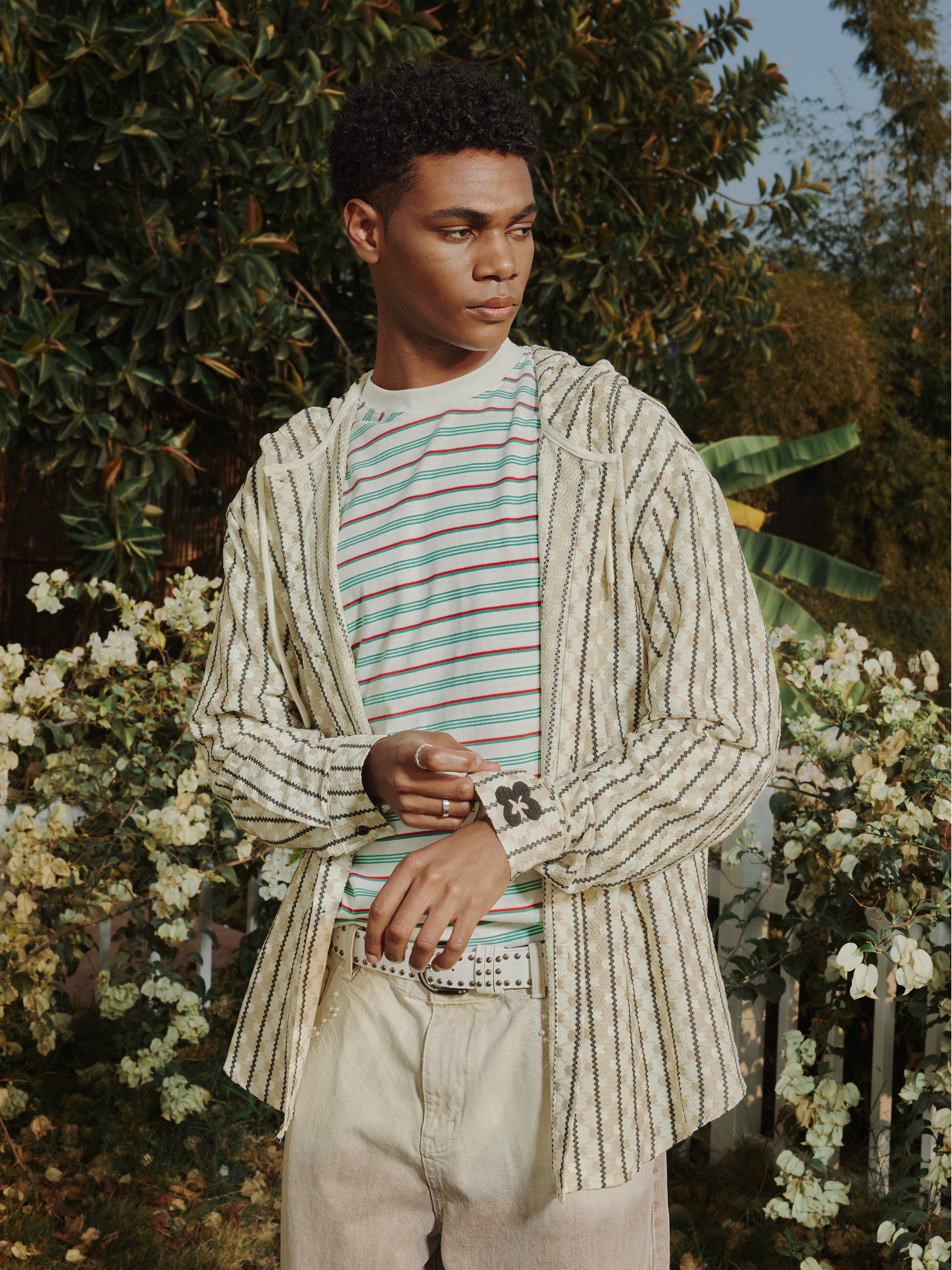 Irregular Striped Long Sleeve Hoodies