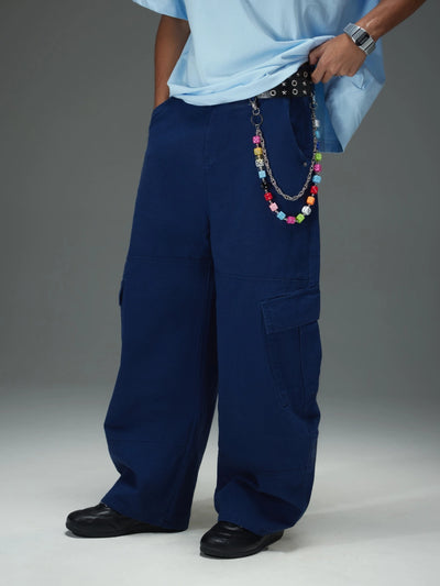 Navy Baggy Cargo Pants