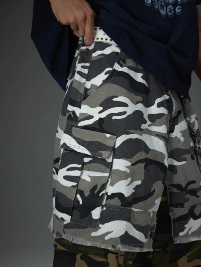 Patchwork Camo Cargo Shorts