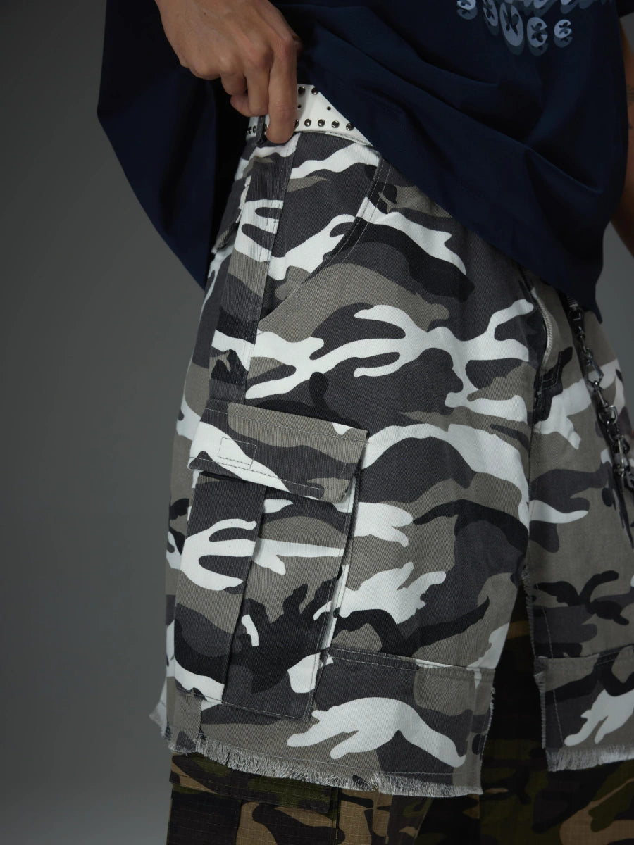 Patchwork Camo Cargo Shorts
