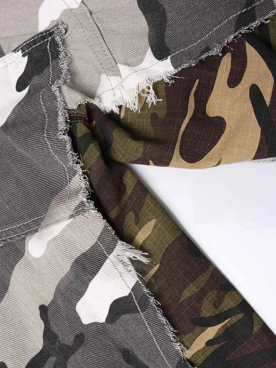 Patchwork Camo Cargo Shorts