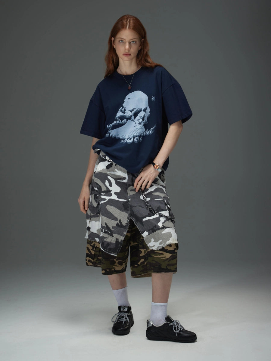 Patchwork Camo Cargo Shorts