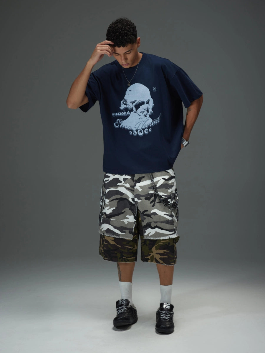 Patchwork Camo Cargo Shorts