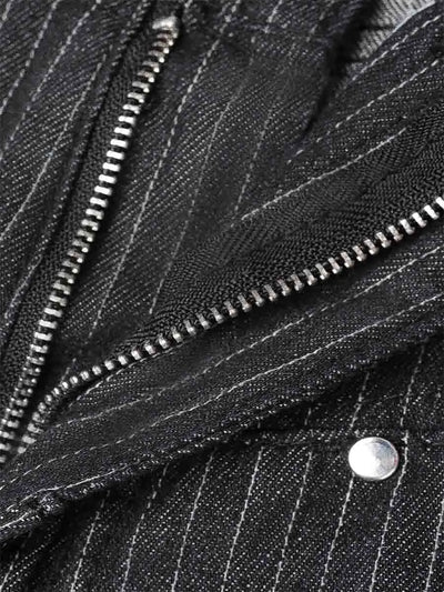 Pinstripe Baggy Wide Leg Jeans