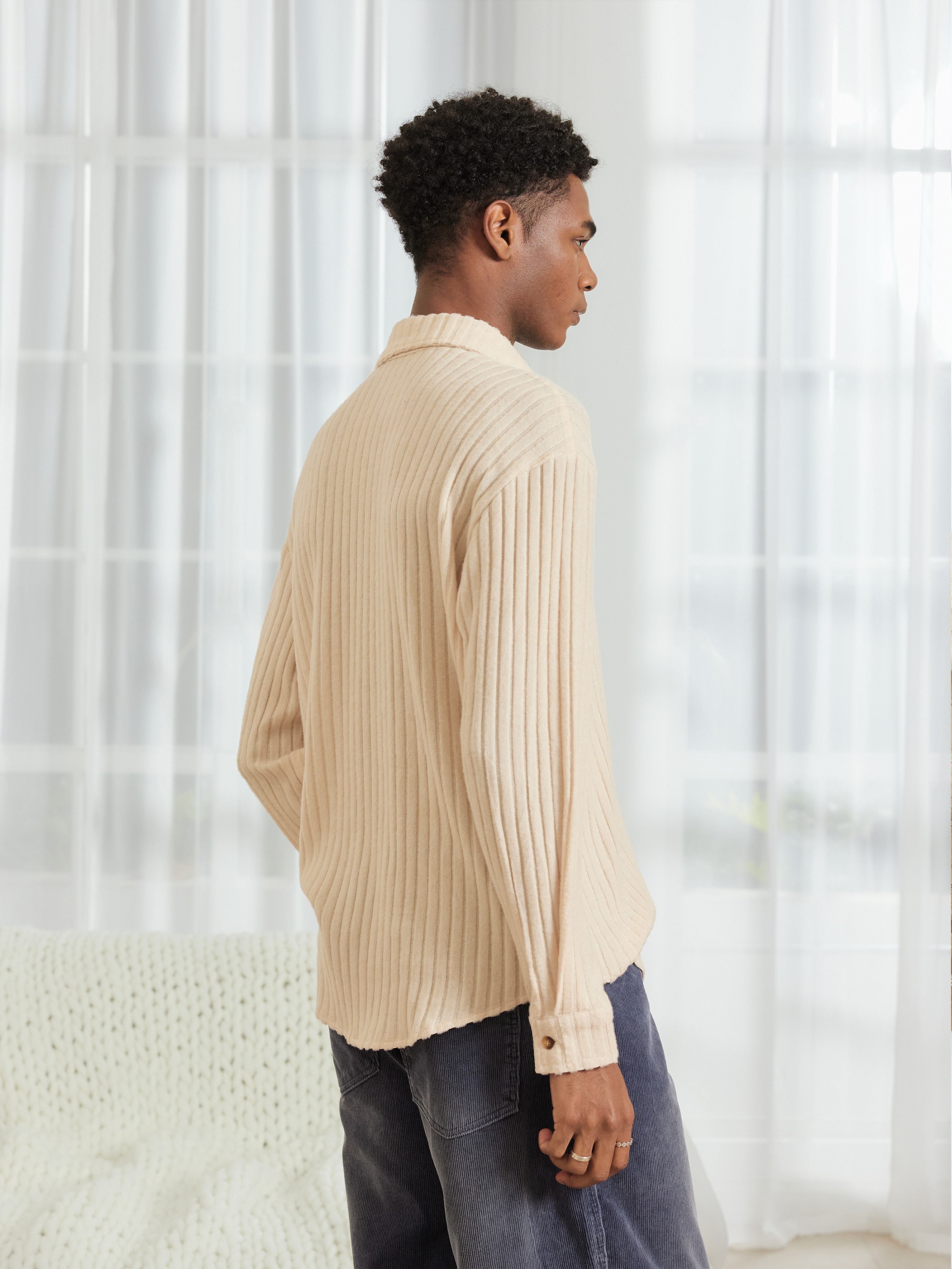 Rib Knit Long Sleeve Shirt