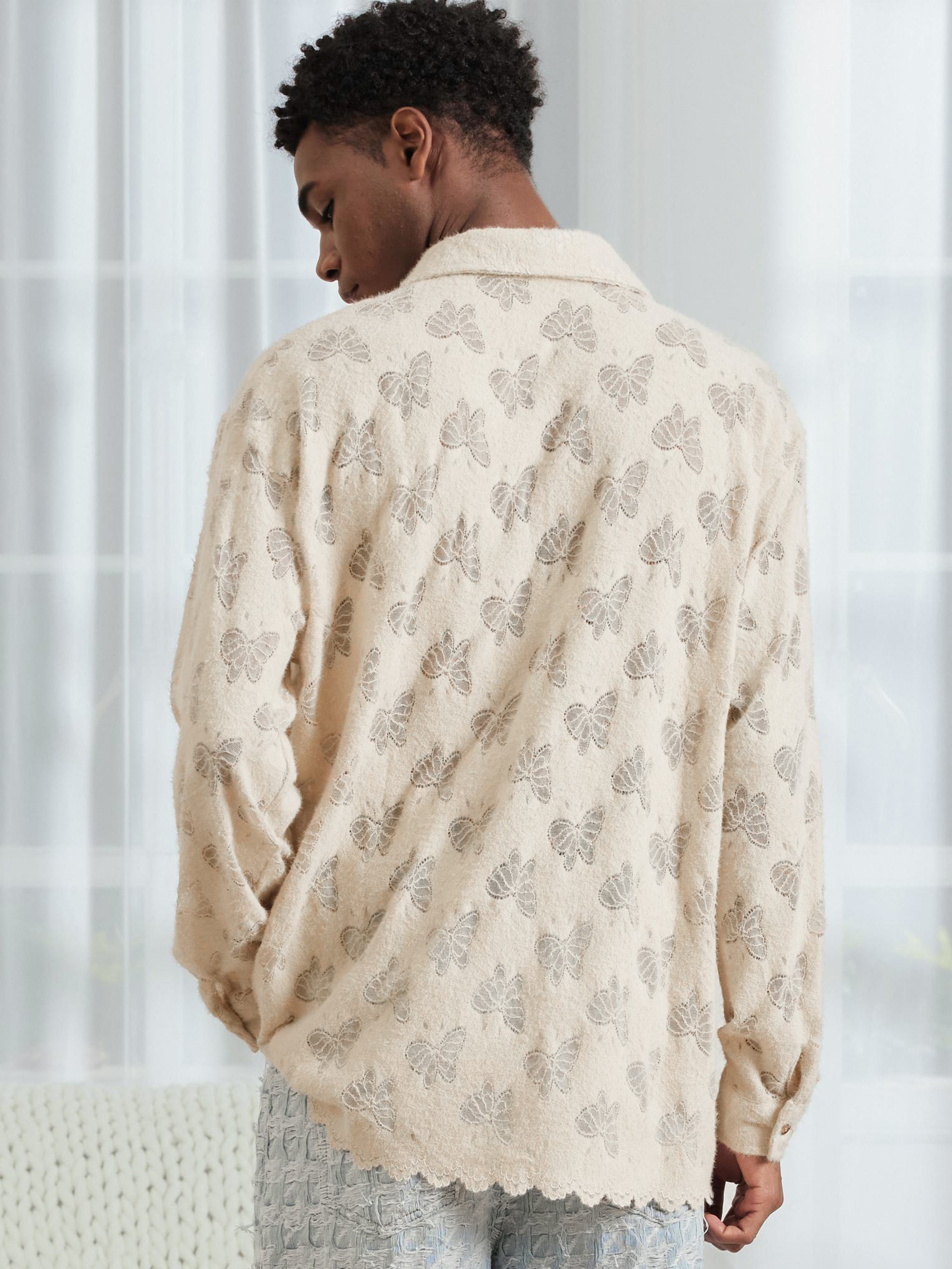 Soft Butterfly Lace Long Sleeve Shirt