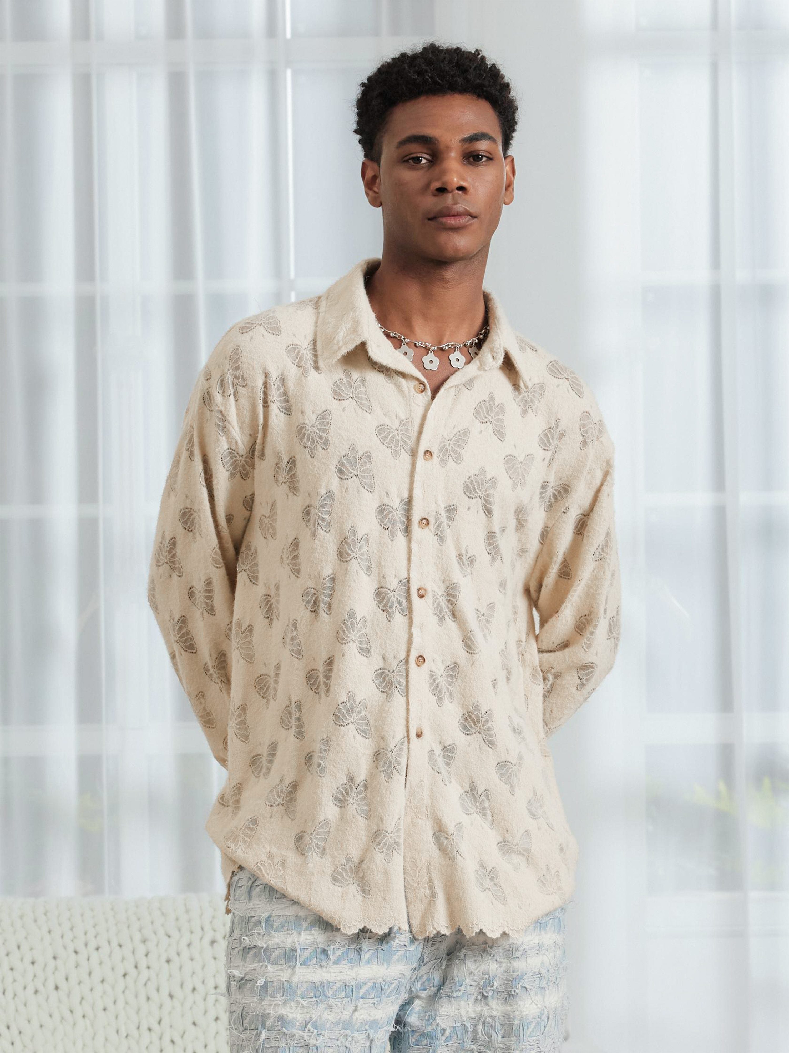 Soft Butterfly Lace Long Sleeve Shirt