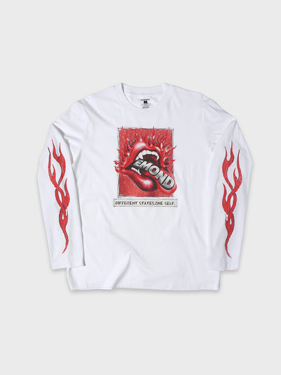 Doodle Langarmshirt mit offener Saumkante – Herren