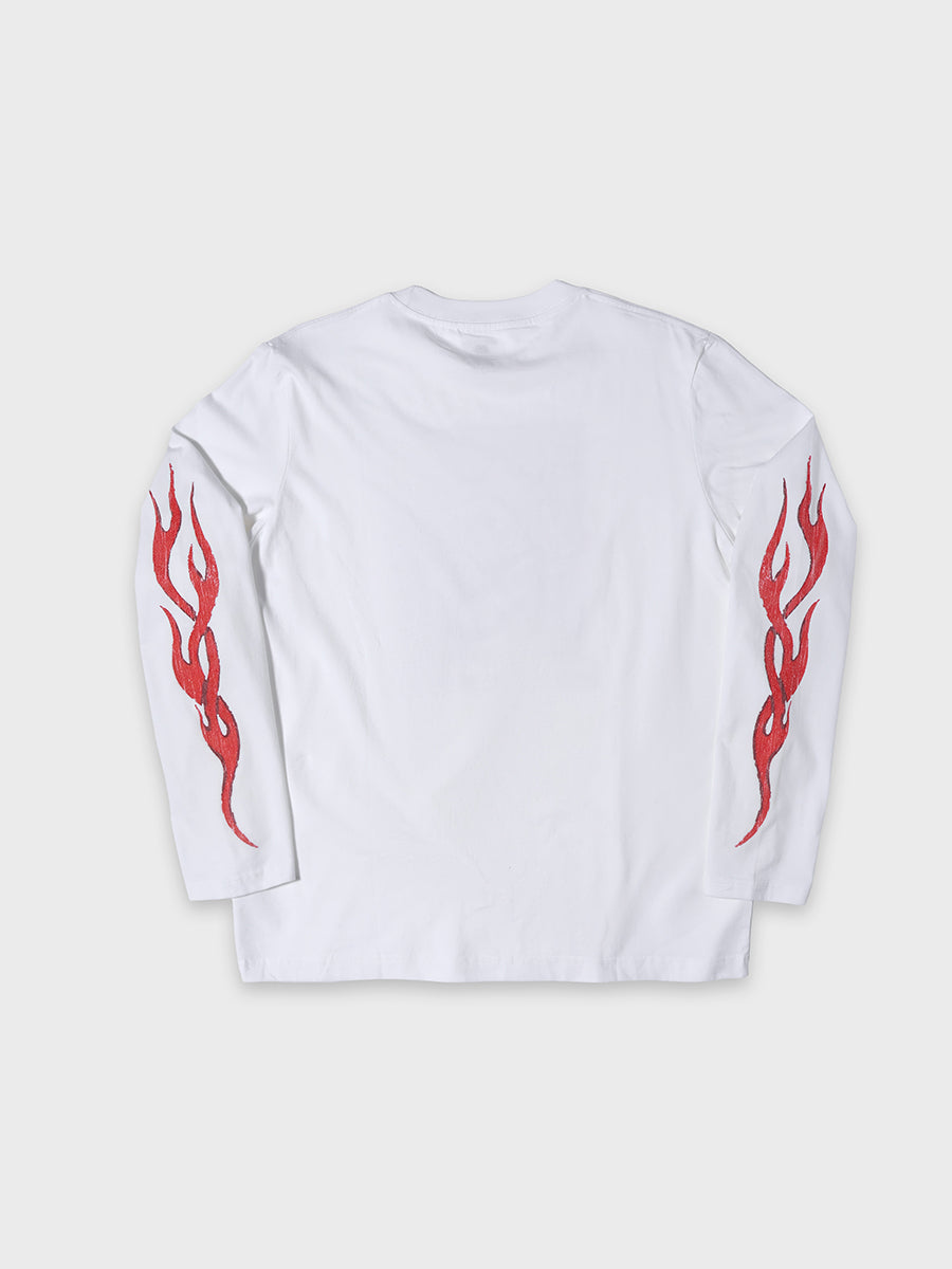 Doodle Langarmshirt mit offener Saumkante – Herren