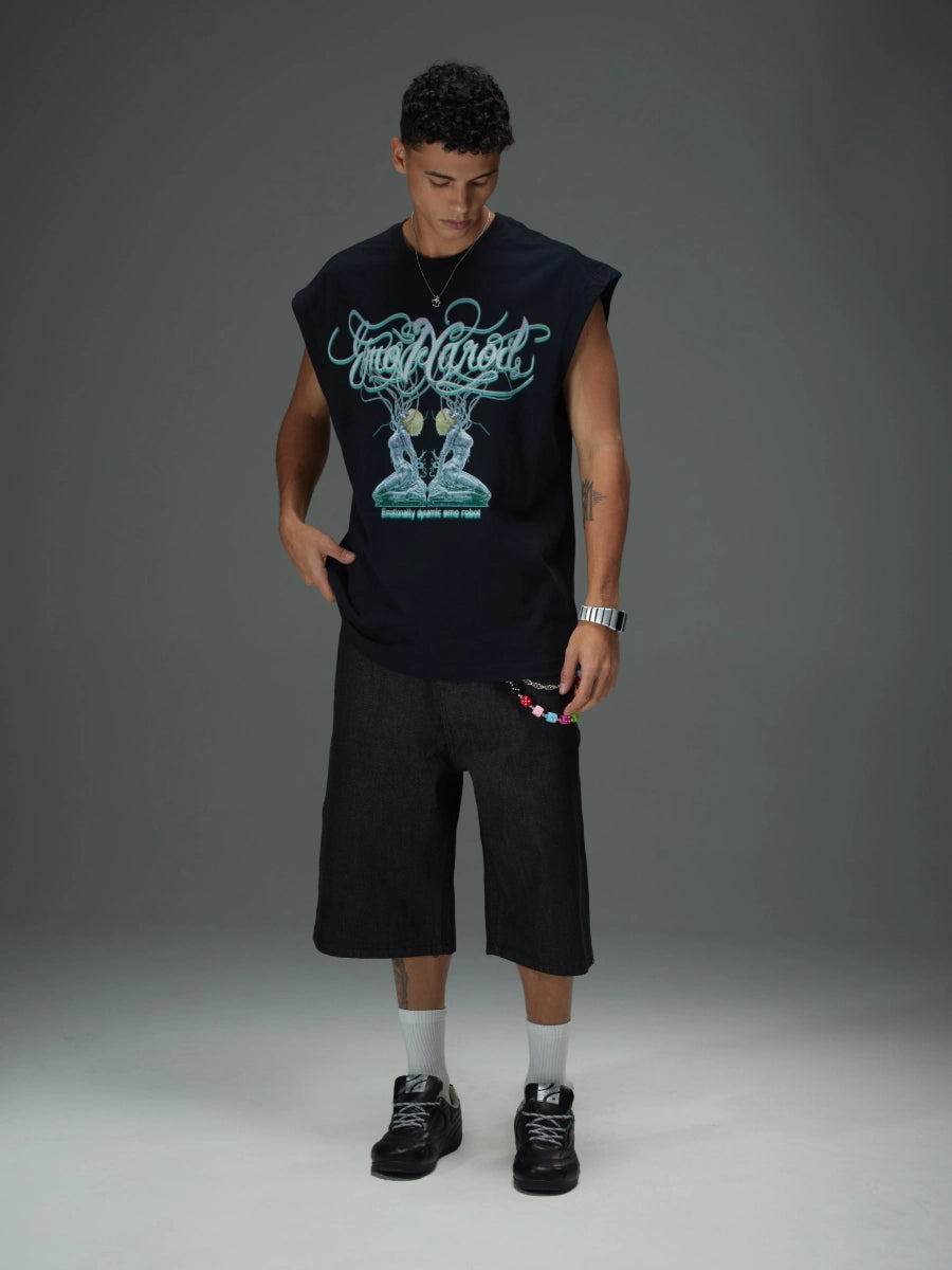 Wide Leg Button Fly Denim Shorts