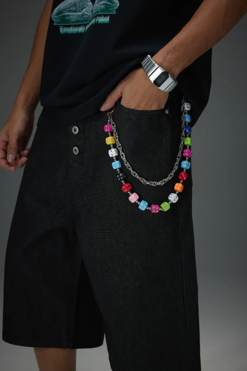 Wide Leg Button Fly Denim Shorts