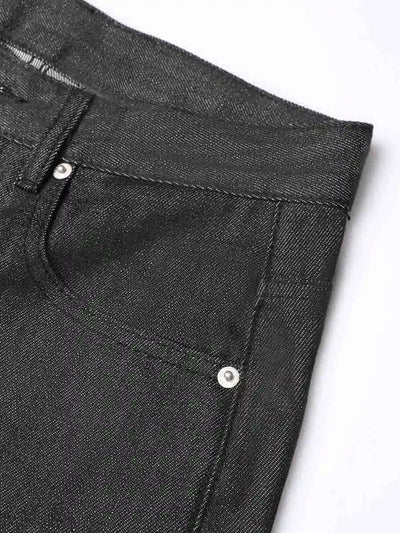 Wide Leg Button Fly Denim Shorts